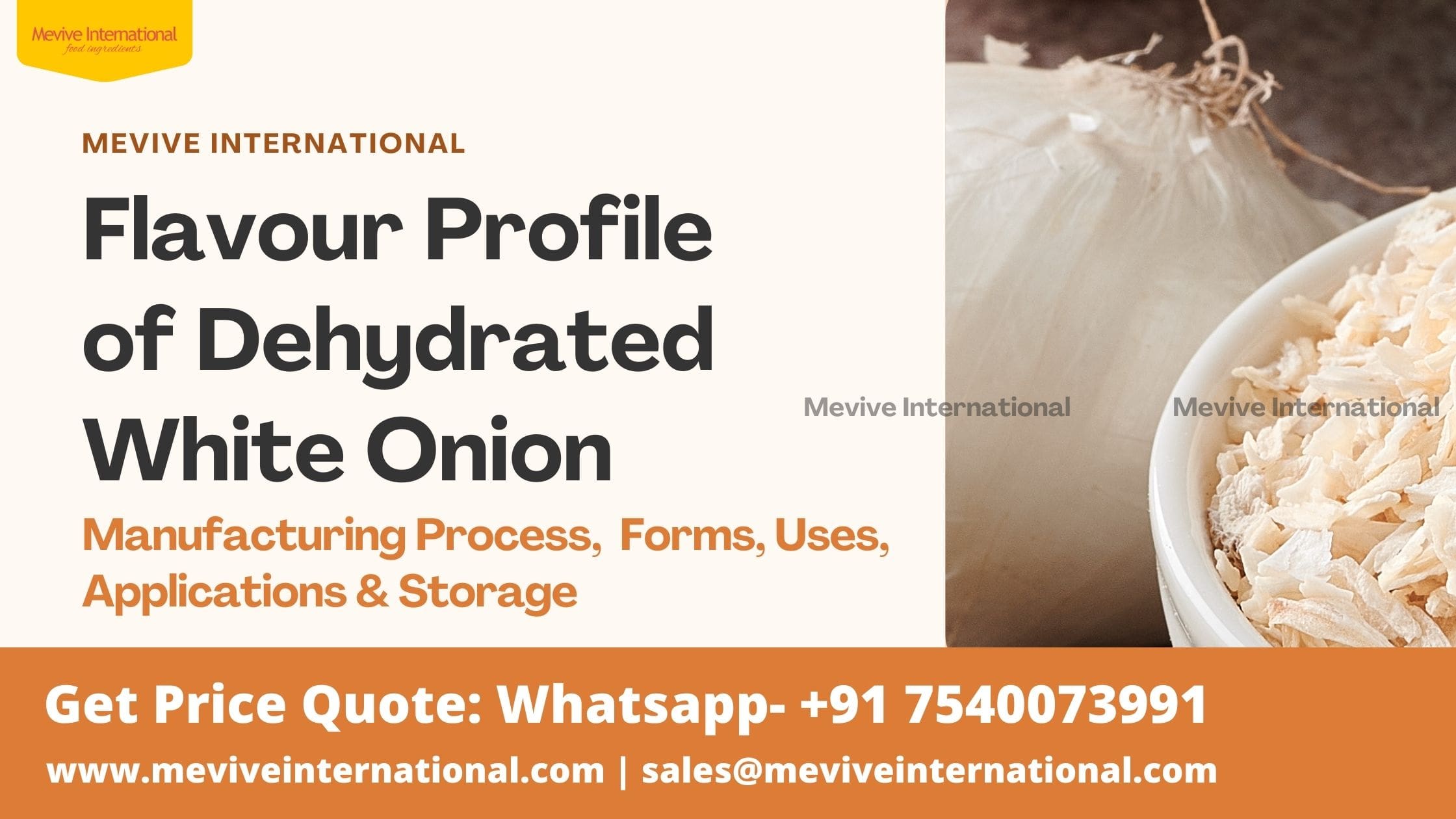 dehydrated white onion flavour